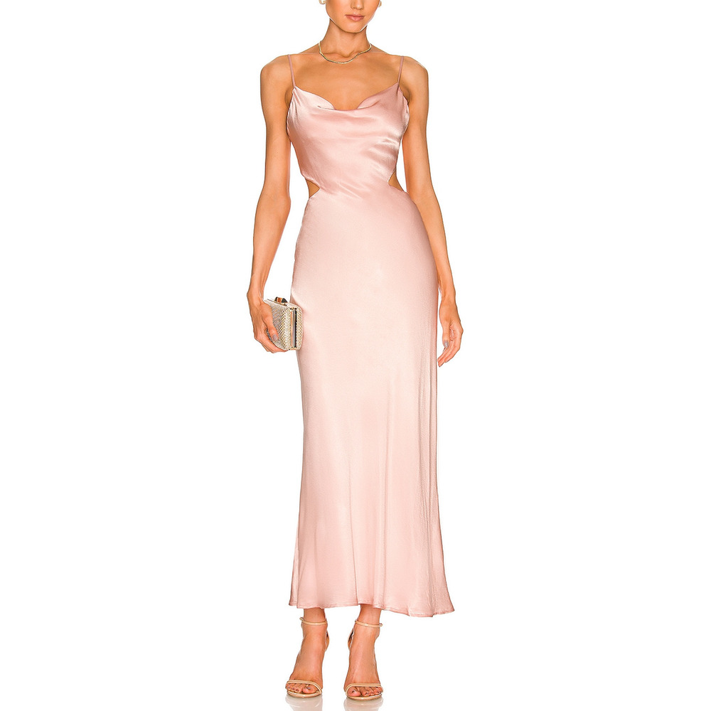 Bardot Cut Out Pink Viscose Slip Dress Size XL